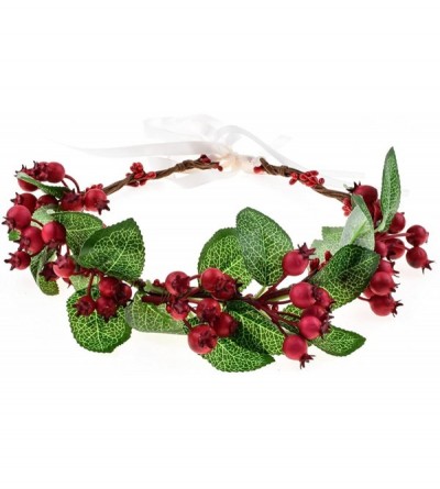 Headbands Christmas Flower Crown Vintage Nature Berries Festival Woodland Wedding Headband HD-02 - Christmas Red - CY1876AX08...