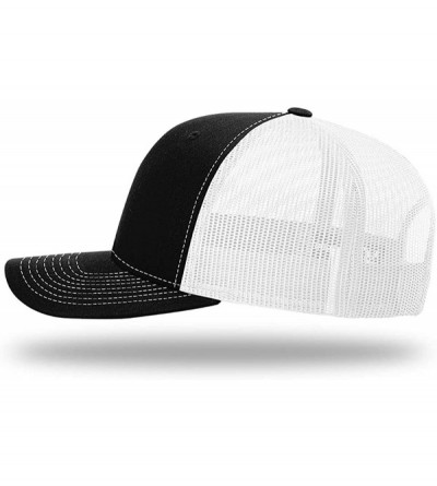 Baseball Caps KAG Leather Patch Back Mesh Hat - Black Front / White Mesh - CQ18XDREWGD $25.55