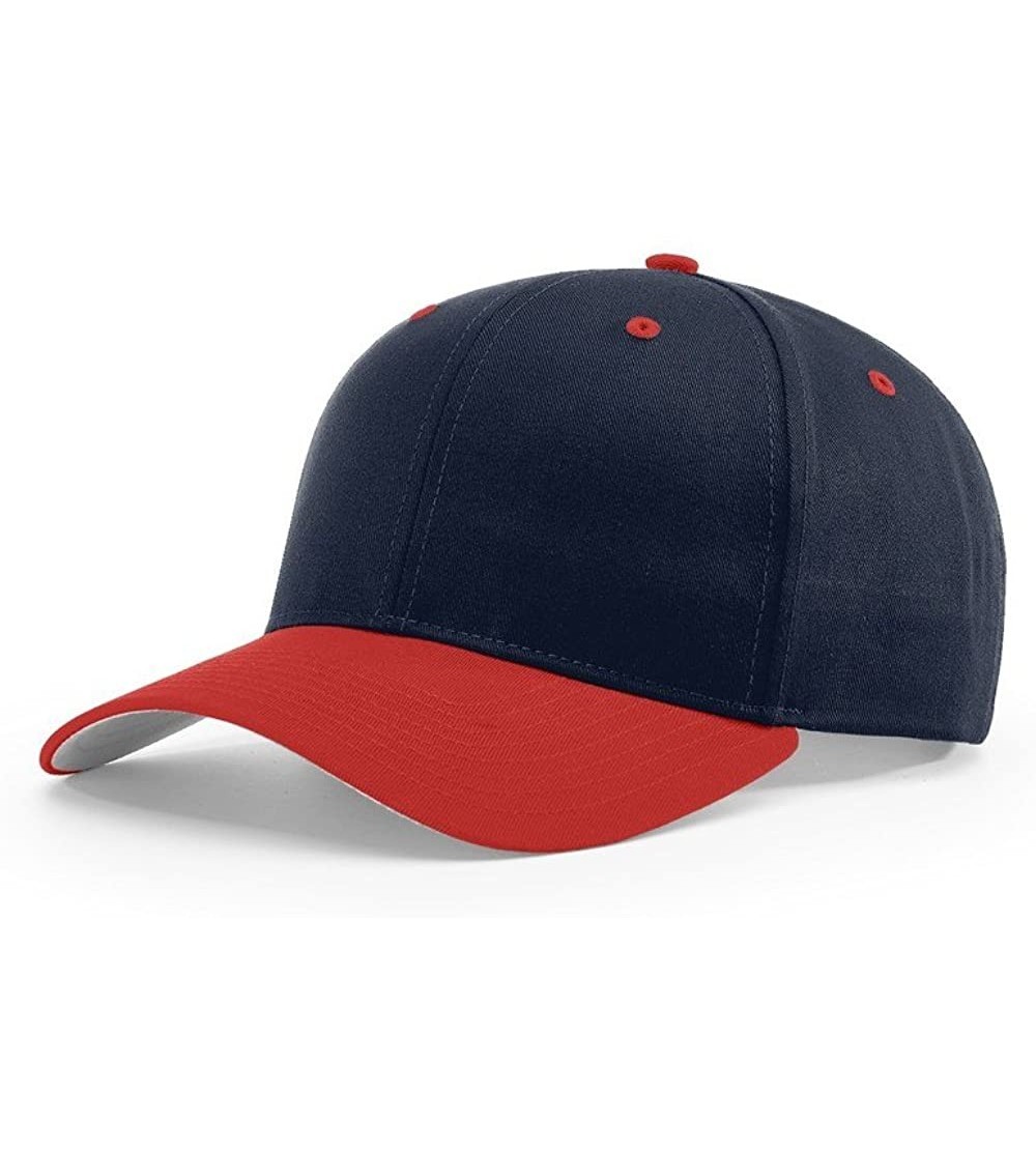 Baseball Caps 212 PRO Twill Snapback Flex Baseball HAT Blank FIT Cap - Navy/Red - CA186A9NGOD $11.31