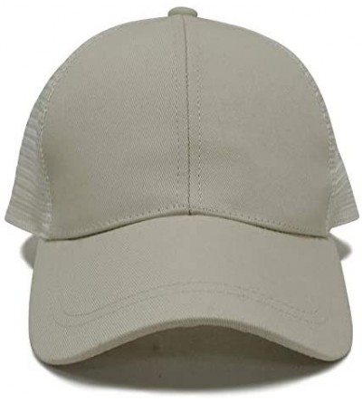 Baseball Caps Ponytail Trucker Hats & Baseball Caps for Women- Adjustable- Sports- Fitness - Trucker Khaki - CR18NQT2295 $8.94