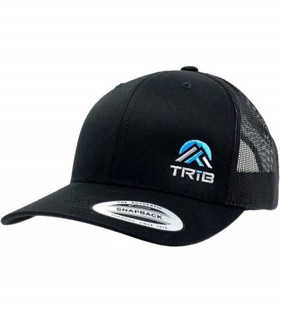 Baseball Caps Trucker Hat Flexfit Snapback Men's Mesh - Black With Blue/Grey - CX18KLHHKTN $22.75
