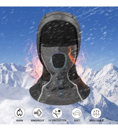 Balaclavas Balaclava Men Windproof Ski Mask Cold Winter Face Mask Thermal Fleece - Gray - CB18XAMECHX $12.05