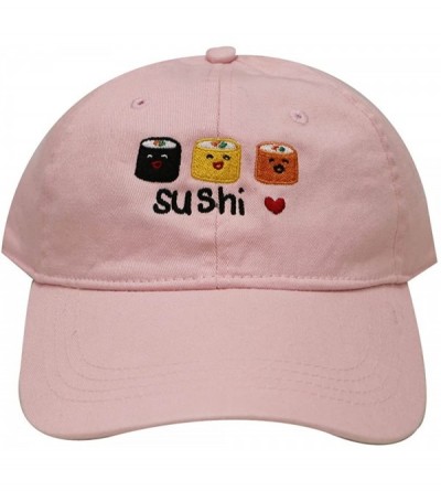 Baseball Caps Sushi Love Cotton Baseball Dad Caps - Pink - C817WX6ZLQZ $14.35