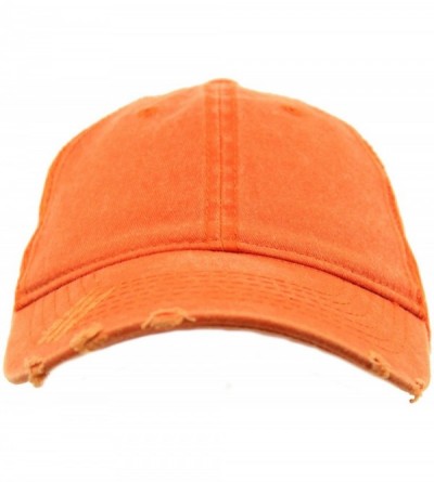 Baseball Caps Unisex Distressed Low Profile Trucker Mesh Summer Baseball Sun Cap Hat - Orange - CE17YOKSXEI $13.64