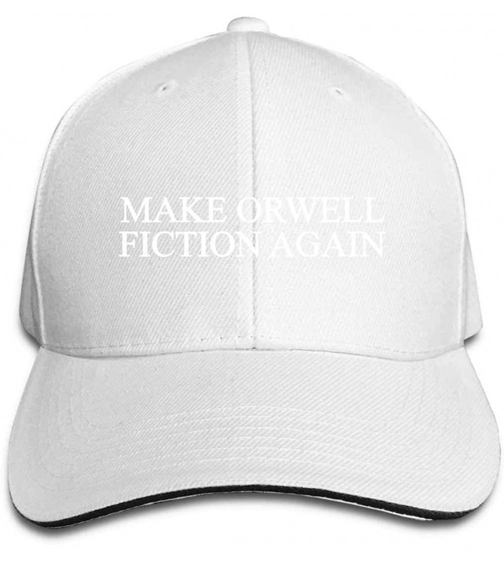 Baseball Caps Make Orwell Fiction Again Trucker Hat Baseball Cap Adjustable Sandwich Hat - White - CL18IQ5X75H $11.61