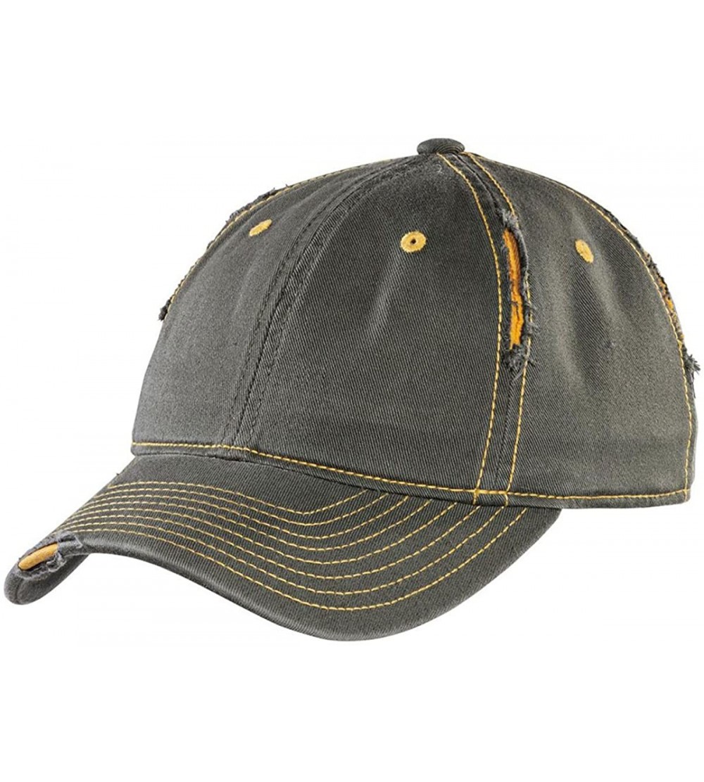 Baseball Caps Men's Rip and Distressed Cap - Army/Gold - C911QDS3ODZ $10.34