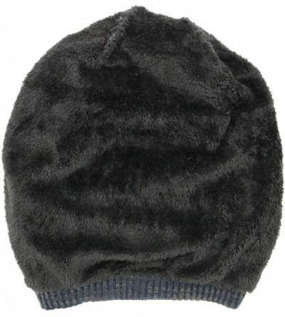 Skullies & Beanies Winter Knit Hat Men & Women Beanie Fleece Lining Skully Cap Warm Ski Slouchy Hats - Red Wine - CH18HORO0GK...