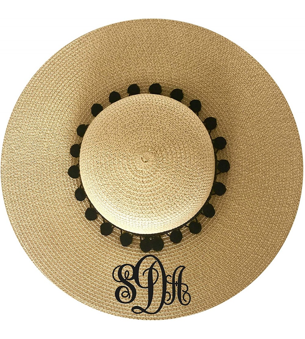 Sun Hats Monogram-Floopy-Hat - Natural/Black - CN18EZHQ98H $31.18