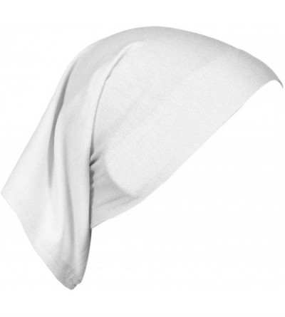 Skullies & Beanies Women's Hijab Cap Under Scarf Bone Bonnet Head Wrap Cover - White - CD120UVBI8D $22.45