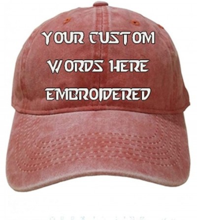 Baseball Caps Men Women Custom Text Embroidered Denim Hat Team Christmas Adjustable Snapback Baseball Caps - Coral - CJ18INOE...