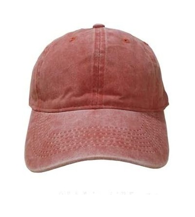 Baseball Caps Men Women Custom Text Embroidered Denim Hat Team Christmas Adjustable Snapback Baseball Caps - Coral - CJ18INOE...