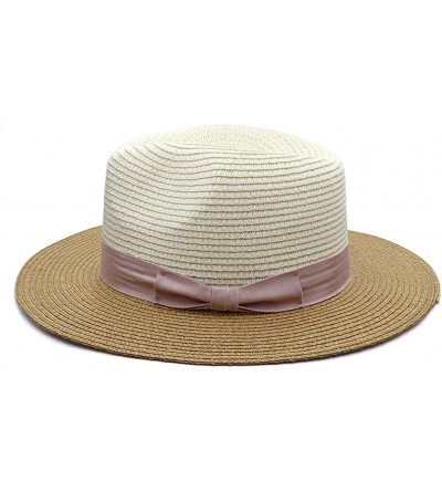 Sun Hats Womens Sun Hat with Wind Lanyard UPF Beach Packable Summer Cowboy Sun Straw Hats for Women Men - Beige Khaki - C918D...