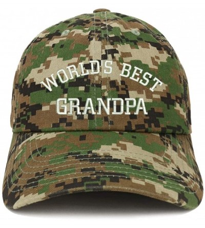 Baseball Caps World's Best Grandpa Embroidered Brushed Cotton Cap - Digital Green Camo - C818KIWZGYK $33.95