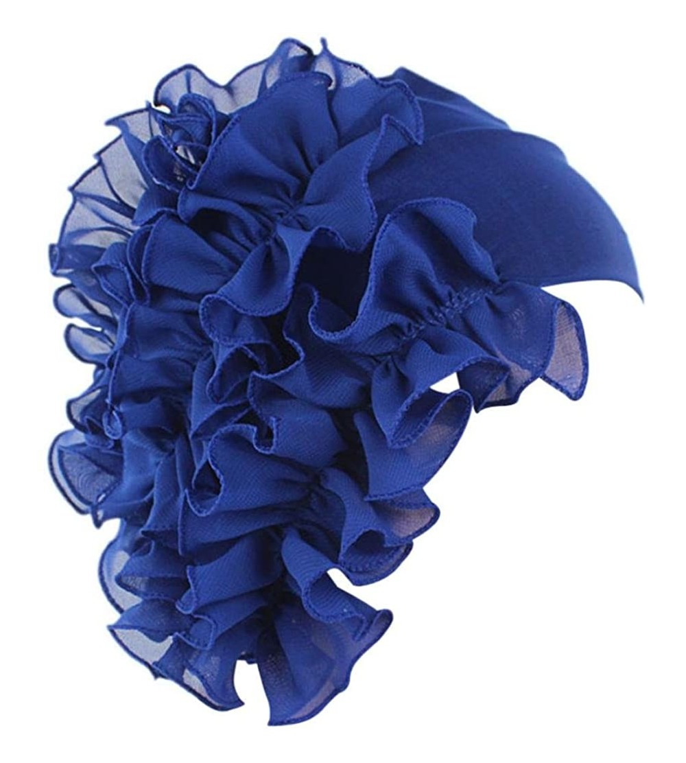 Skullies & Beanies Women Flower Cancer Chemo Hat Beanie Scarf Turban Head Wrap Cap Headband - Blue - CH187WNKAIG $8.89