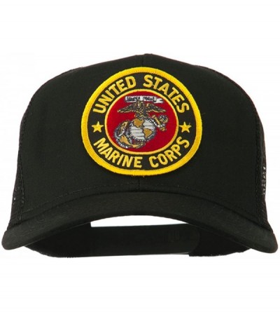 Baseball Caps Round US Marine Corps Patched Mesh Cap - Black - C311RNPO6W5 $37.24