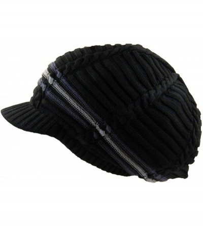 Skullies & Beanies 100% Cotton Classic Rasta Slouchy Ribbed Beanie Hats - Black/Gray/Brim - CZ18WHY6NNM $14.79