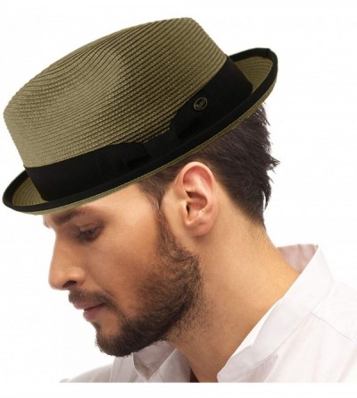 Fedoras Men's Classy Travel Crushable 2tone Derby Fedora Upturn Curl Brim Hat - Gray - CS18Q9U74C5 $27.16