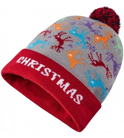 Skullies & Beanies Led Christmas Hat Adult Kids Light Up Warm Cap Xmas Knit Winter Beanie - Multicoloured-010 - CA18YC6YAW7 $...