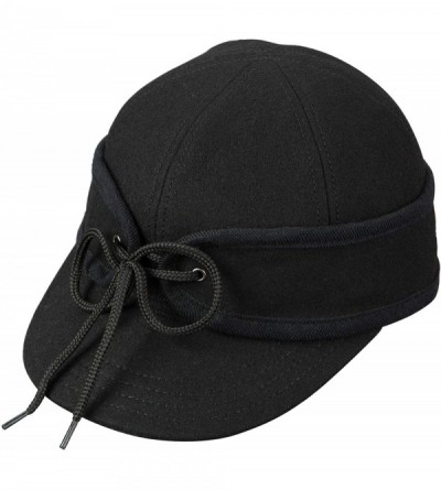 Newsboy Caps Mens Ole' Railways Work Cap with Quilted Lining and Inside Earflaps - Black - C718LKEZOA6 $53.25
