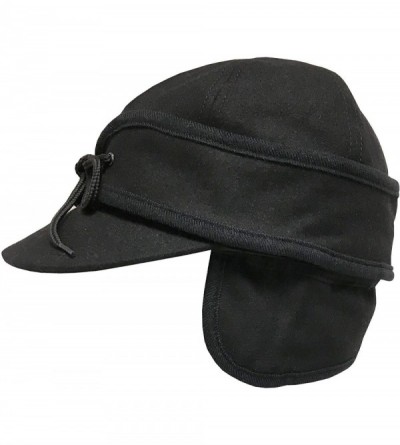 Newsboy Caps Mens Ole' Railways Work Cap with Quilted Lining and Inside Earflaps - Black - C718LKEZOA6 $26.97