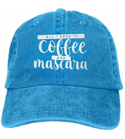 Baseball Caps All I Need is Coffee and Mascara Unisex Denim Jeanet Baseball Cap Adjustable Hunting Cap for Men Or Women - CT1...