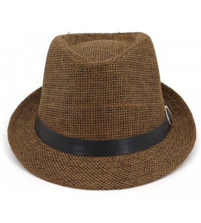Sun Hats Jazz Hat 2019 Male Female Couple Straw Hat Outdoor Travel Husk Solid Colour Fashion Sunshade Sun Hat - Coffee - C118...