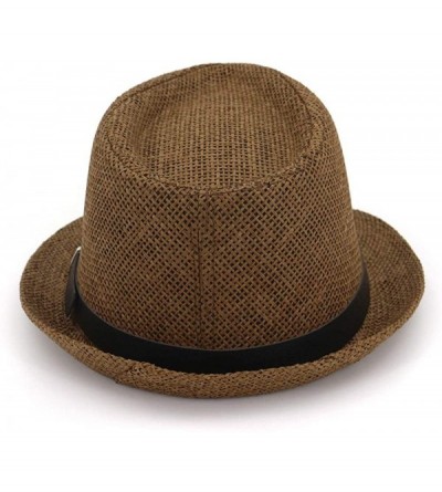 Sun Hats Jazz Hat 2019 Male Female Couple Straw Hat Outdoor Travel Husk Solid Colour Fashion Sunshade Sun Hat - Coffee - C118...