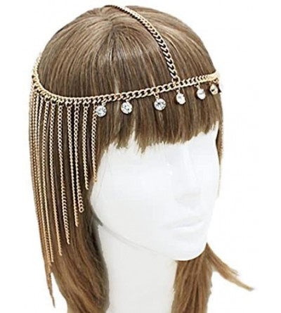 Headbands Wedding Bridal Tassel Head Chain for Women and Girl with Rhinestone - CK1845RL8LM $17.76