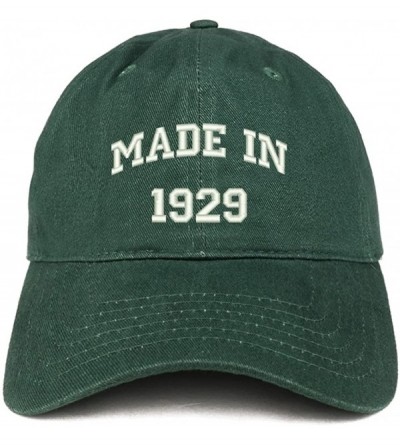 Baseball Caps Made in 1929 Text Embroidered 91st Birthday Brushed Cotton Cap - Hunter - CJ18C9YDT4Z $34.48