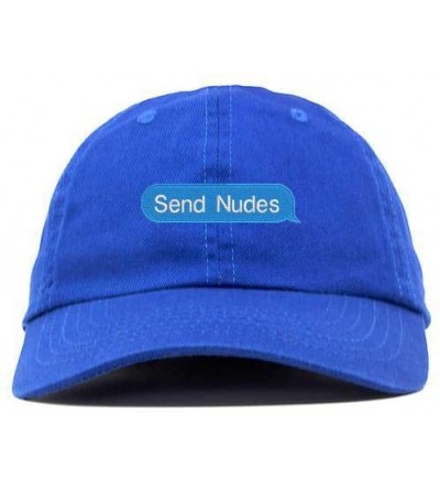 Baseball Caps Send Nudes Logo Embroidered Low Profile Soft Crown Unisex Baseball Dad Hat - Vc300_royal - C018THAN46Q $18.65