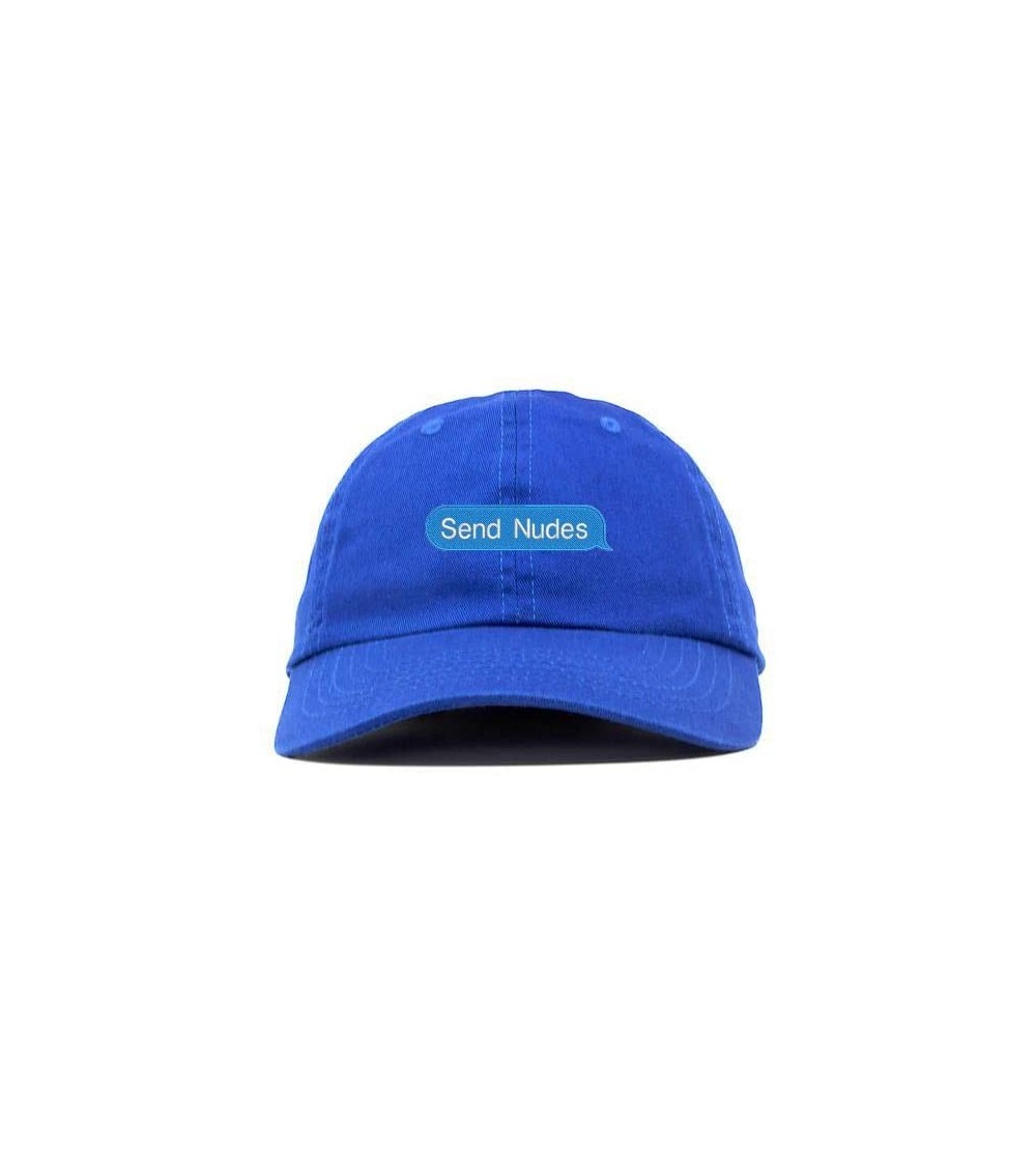 Baseball Caps Send Nudes Logo Embroidered Low Profile Soft Crown Unisex Baseball Dad Hat - Vc300_royal - C018THAN46Q $18.65