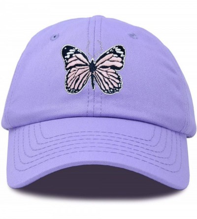 Baseball Caps Pink Butterfly Hat Cute Womens Gift Embroidered Girls Cap - Lavender - CL18S7UW8TA $34.81