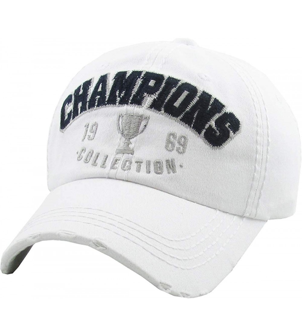 Baseball Caps Outdoor Hunting Tactical Distressed Baseball Cap Dad Hats Adjustable Unisex - (8.3) White Champions - CR18W69HH...