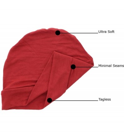 Skullies & Beanies Chemo Beanie Sleep Cap with Pink and Gold Flower - Rust - CL182TLST66 $13.61