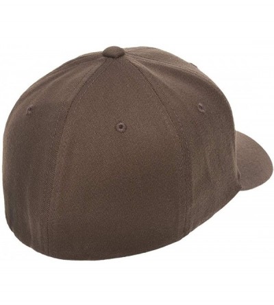 Baseball Caps Flexfit Premium Wool Blend Ballcap - Stretch Fit- Original Baseball Cap w/Hat Liner - Brown - CS18H9KAUGK $13.11