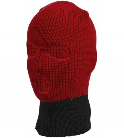 Balaclavas 3 Hole Ski Balaclava Face Mask - Red/Black - CW195INIT3R $19.86