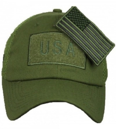 Baseball Caps USA American Flag Baseball Cap Patch Trucker Army CAMO Hat Hunting - Olive - CG18EE5GHMY $13.06