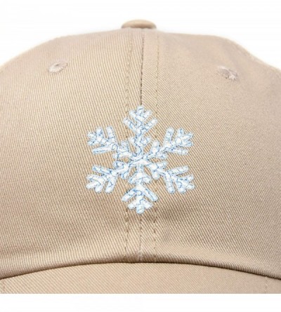 Baseball Caps ICY Snowflake Hat Womens Baseball Cap - Khaki - CF18ZQ4U7I3 $15.10