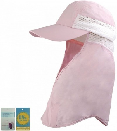 Sun Hats Taslon UV Cap with Removable Flap - Pink - CW11LV4GVLN $13.86