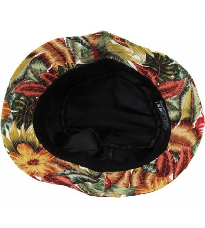 Bucket Hats Floral Galaxy Leaf Aztec Tropical Print Bucket Hat Summer Boonie Cap - 04) Floral - Khaki - CT11K5YGDE5 $11.30