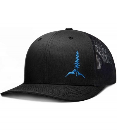 Baseball Caps Trucker Hat- Tamarack Mountain - Black / Blue - CE1984WK3SX $21.04