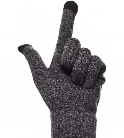 Skullies & Beanies 3 PCS Winter Beanie Hat Scarf Gloves Set- Knitted Hat Scarf Touch Screen Gloves for Men Women - Hemp Gray ...