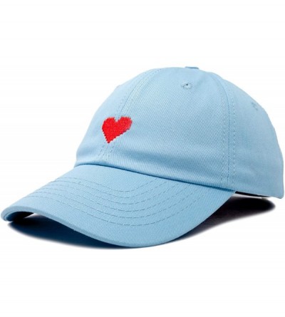 Baseball Caps Pixel Heart Hat Womens Dad Hats Cotton Caps Embroidered Valentines - Light Blue - C3180LXUI9A $24.75