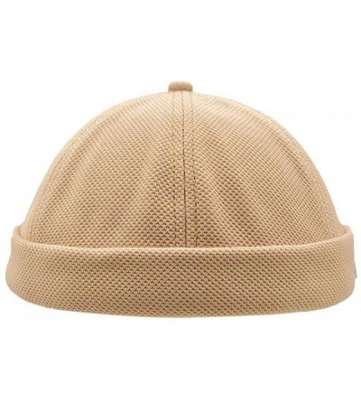 Skullies & Beanies Docker Leon Harbour Hat Watch Cap Breathable Mesh Design Retro Brimless Beanie Hat Unisex - Ct18-khaki - C...