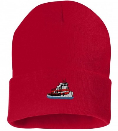 Skullies & Beanies Tugboat Custom Personalized Embroidery Embroidered Beanie - Red - C812NEP3K3C $29.26