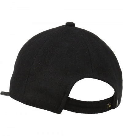 Baseball Caps Women's Wool Baseball Hat with Adjustable Back - Black - CX11CZVGZUN $19.80