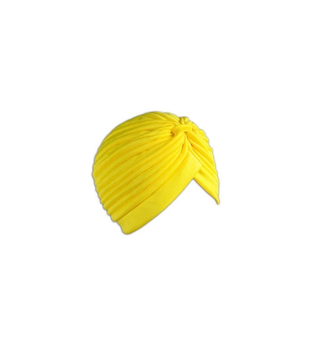 Skullies & Beanies 1 Stretchable Turban Hat - Yellow - C211HB5JH2L $9.19