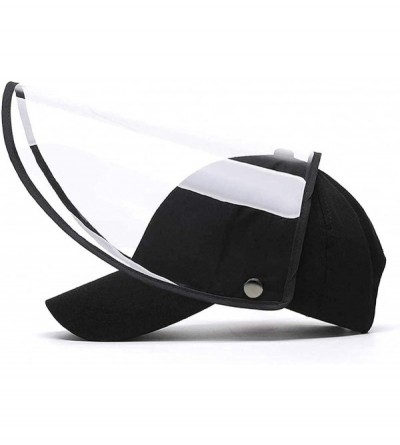 Baseball Caps Detachable Face Shield Cover Baseball Cap Protect Isolation for Men & Women Foldable Hat (Black- one Size) - CX...