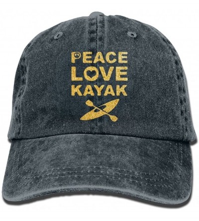 Skullies & Beanies Peace Love Kayak Adult Sport Adjustable Baseball Cap Cowboy Hat - Navy - CA1803QQ2T3 $27.69