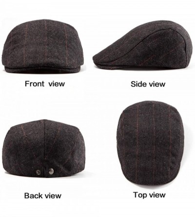 Newsboy Caps 2 Pack Ivy Hat Newsboy Cap Men - 30% Wool Hats for Men Tweed Flat Cap Gatsby Hat - C818WT6Z229 $12.47